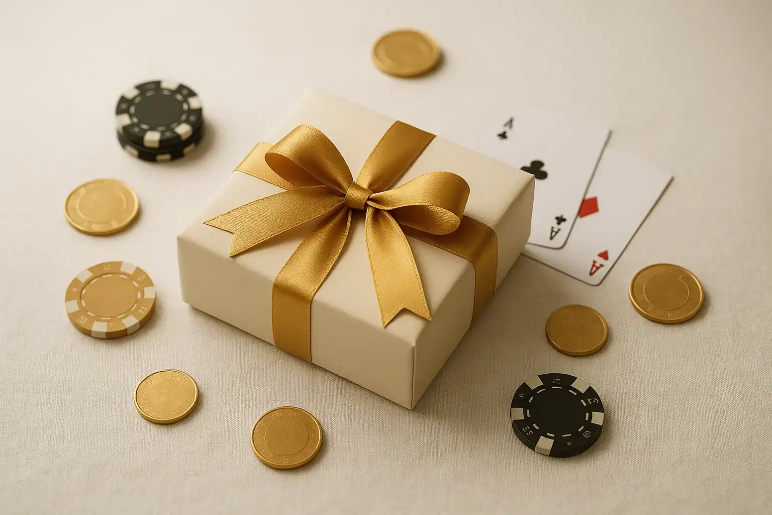 Luxury Casino Gift Box Premium gift box with casino chips, cards, and gold coins
